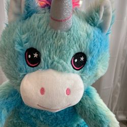 14" Teal Sparkle Unicorn Plush 🦄✨