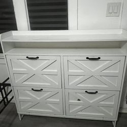 White Farm House Shoe Cabinet 