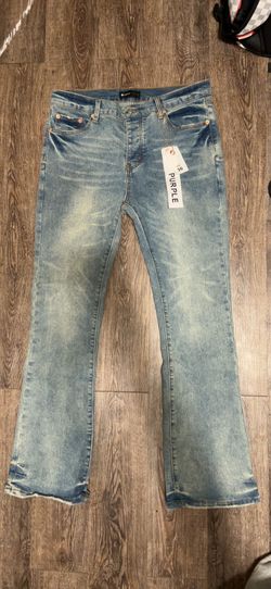 Purple flared jeans