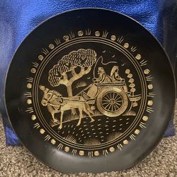 Decorative Plate, etched in gold color