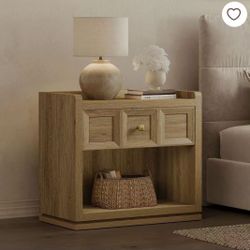 SICOTAS Night Stand Set 1, 26" Wide Nightstands with Drawer, Large Queen Size Nightstands Set 1. Modern Bedside Table for Bedroom, Side End Table (Bro