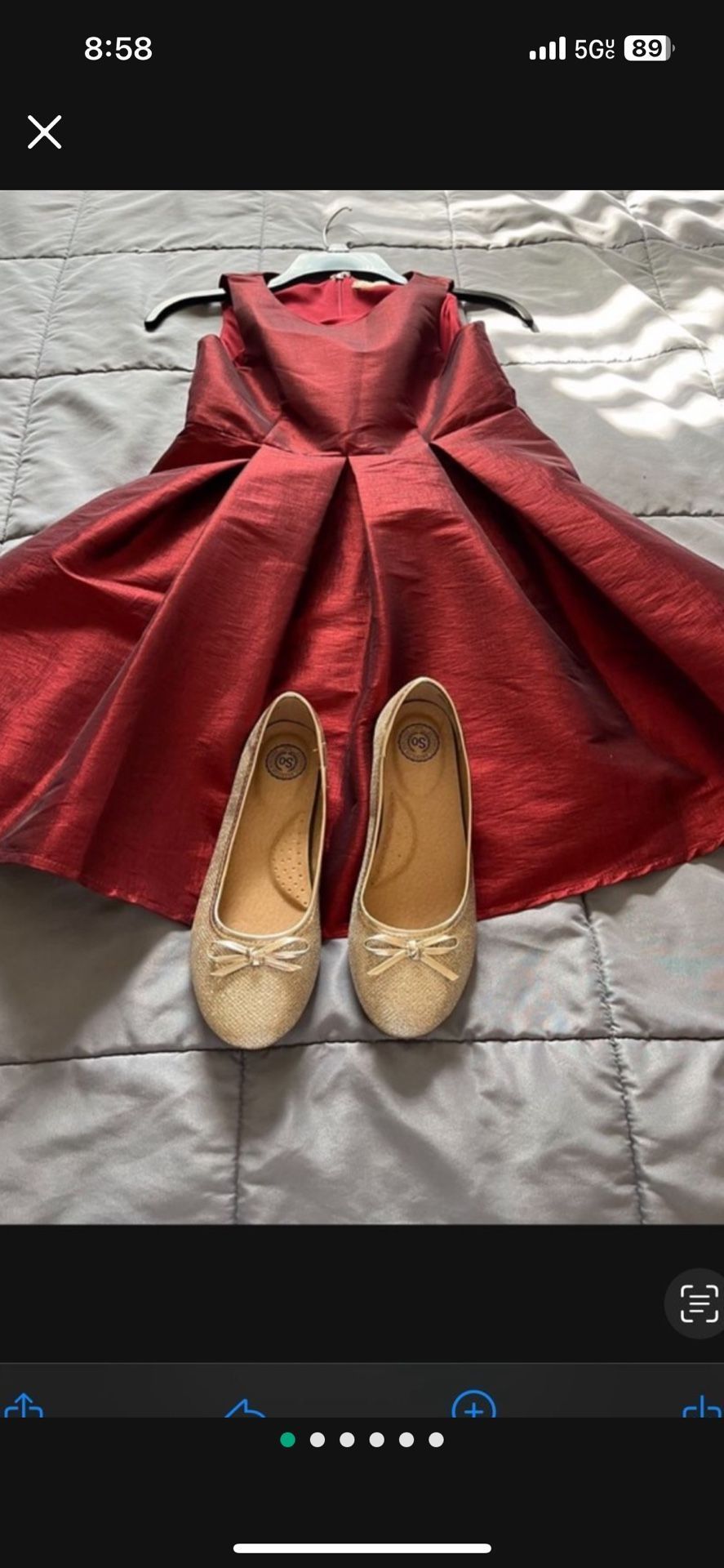 There Is Two Items A Beautiful Dress For A Girls In Size L And Shoes In Size 3 The Color Is Gold It’s great For Holidays For girl s Both For $30 Total