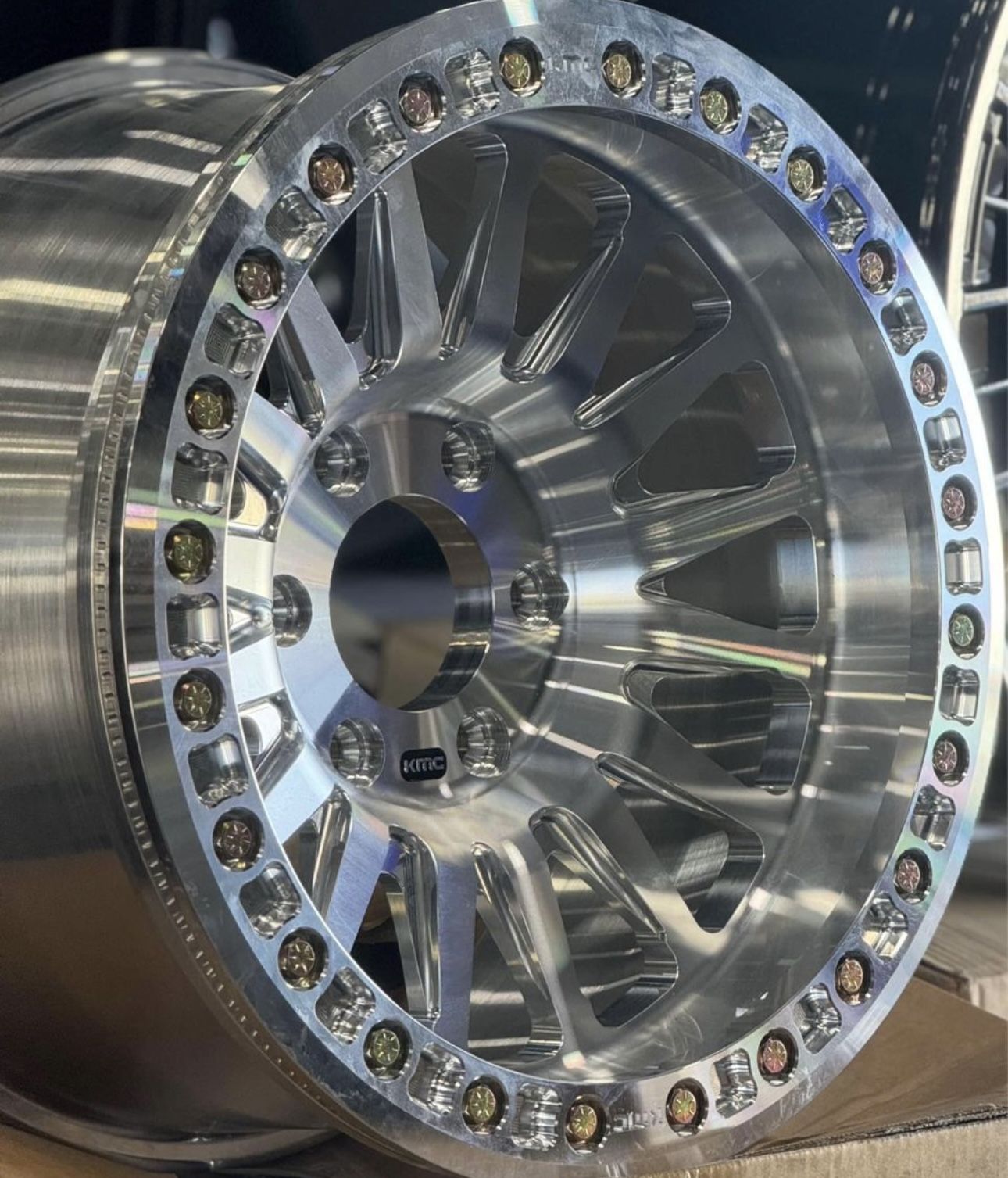 Kmc Impact 445 Forged Beadlocks Machine Finish 17x9 6x139.7 For Chevy ???