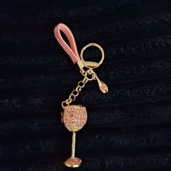 Blinged Out Bag Charm! (Pink&Gold) Goblet