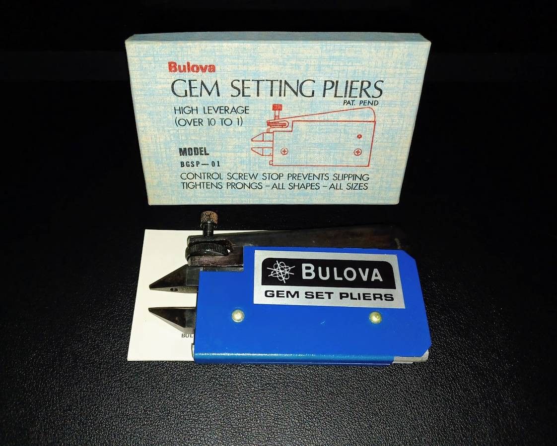 Bulova Gem Setting Pliers - Model BGSP-01 - W/Box & Instructions