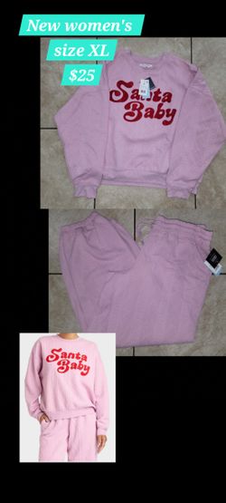 New Women's Christmas 2pc Sweater And Sweatpants Size XL 