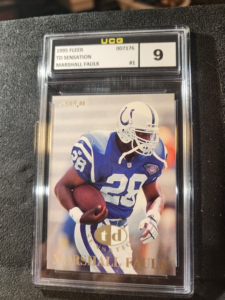 Marshall Faulk 1995 Fleer TD Sensation Insert #1 HOF Colts UCG MINT 9
