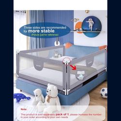 FREE Gratis Bed Rails for Toddlers - 60 70 80 Inch Extra Long Baby Bed Rail Guard with Y-Strap for Kids Twin,Double,Full Size Queen & King Mattress (G