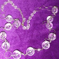 Trendy Crystal Clear Beaded Long Necklace