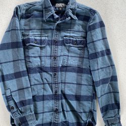 CC Filson Flannel Shirt Mens Size XS Buffalo Plaid Blue Long Sleeve Button Up