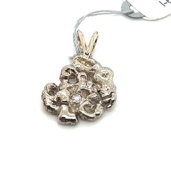 14kt White Gold Diamond Nugget Pendant 3.60grams I-677 