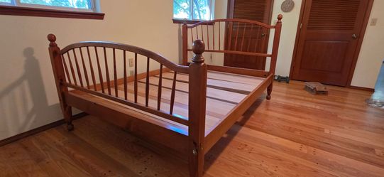Pine queen bed frame