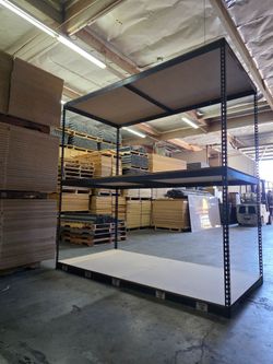 Industrial Racks 96 in W x 48 in D Used 3 Tier Storage Shelving Similar To Uline Shelves Delivery Available