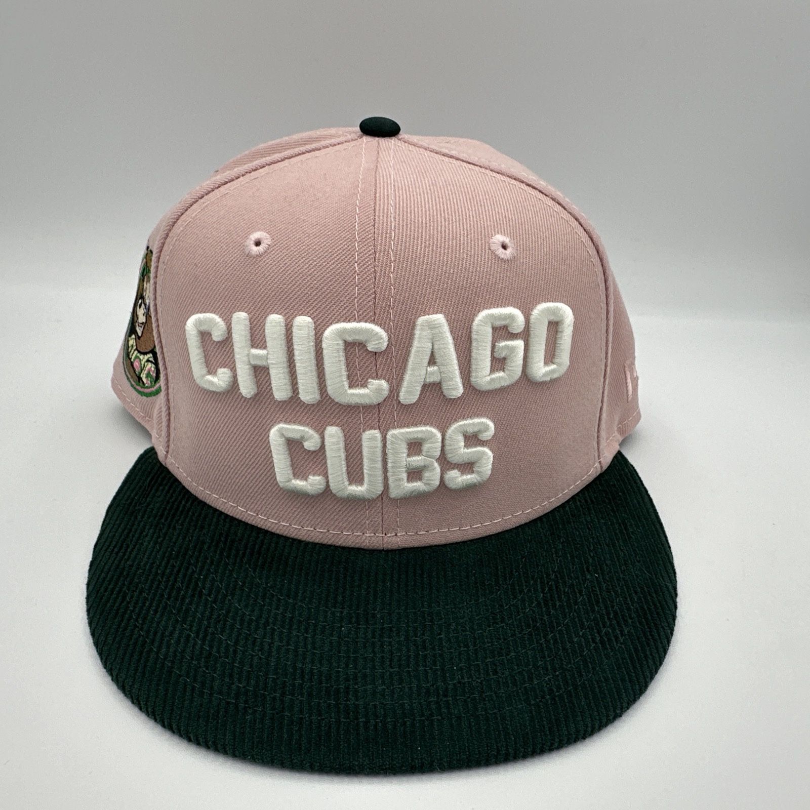 Chicago Cubs Clark The Bear New Era Fitted Hat 7 3/8 Pink And Green