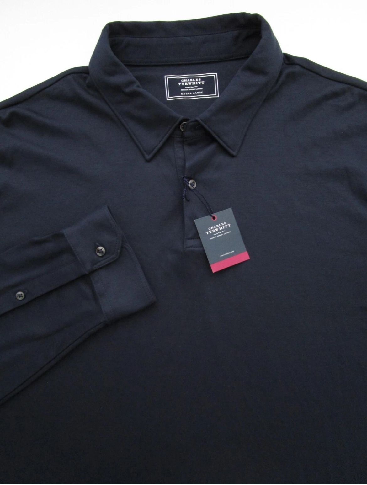 Charles Tyrwhitt Polo Shirt Men XL Long Sleeve NWT