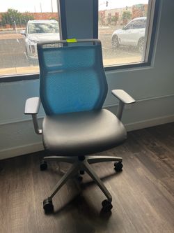 Blue Chair with Wheels