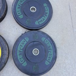 TRXD bumper plates 25-35-45  pounds all in good condition