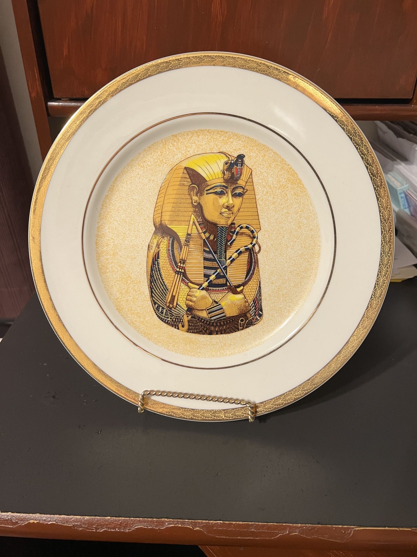 King Tut Decorative Plate By Linda Boehm
