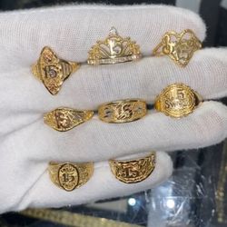 14k Gold quinceañera Rings