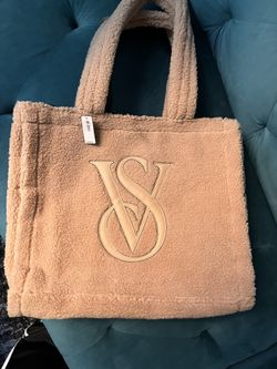 NEW VICTORIA’S SECRET Sherpa Tote Bag In Tan