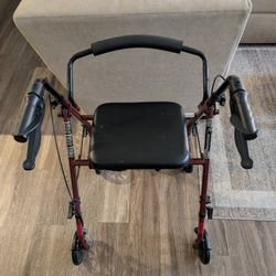 Medline Steel 4-Wheel Walker 