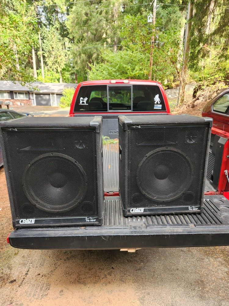 Crate Loudspeakers Converted To Powered Bluetooth 