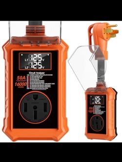 Rv Surge Protectors 50 Amp,16000 Joules Rv Circuit Analyzer with 50A Orange