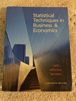 Statistical Techniques In Business & Economics Linda Marshal Wathen