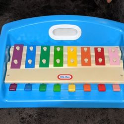 VTG 1985 LITTLE TIKES XYLOPHONE PIANO TAP A TUNE BLUE BASE COLORFUL MUSICAL TOY

