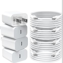 iPhone Charger Fast Charging,20W PD USB C Wall Charger 4 Pack with 6FT Fast Charging Cable - Fast Charger for iPhone 14/14 Pro Max/13/13 Pro/12/12 Pro