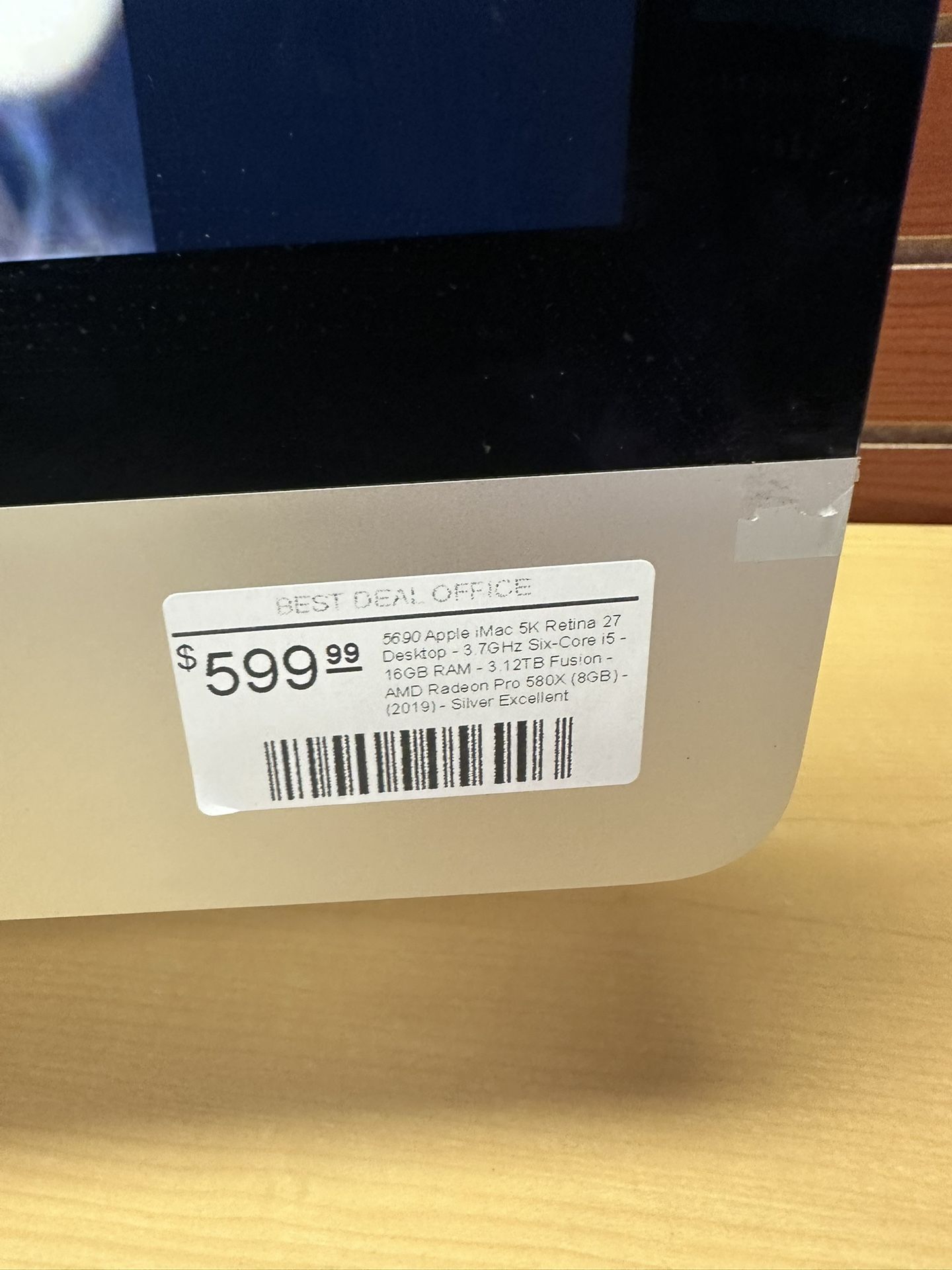 Apple iMac 27 Inch 5K Retina (2019) – i5 / 16GB RAM / 3TB Fusion / Radeon Pro 580X (8GB)