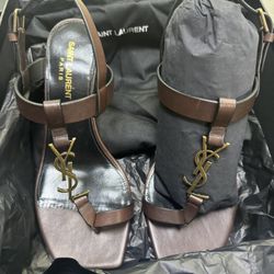 Saint Laurent Cassandra Sandals Smooth Leather 