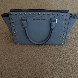 Michael Kors Studded Blue Satchel Bag