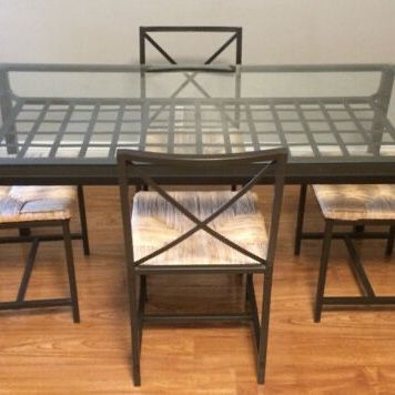 IKEA GRANAS Glass Dining Table with 4 chairs