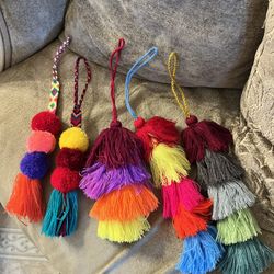 Handbag Tassel Charm Pom Poms