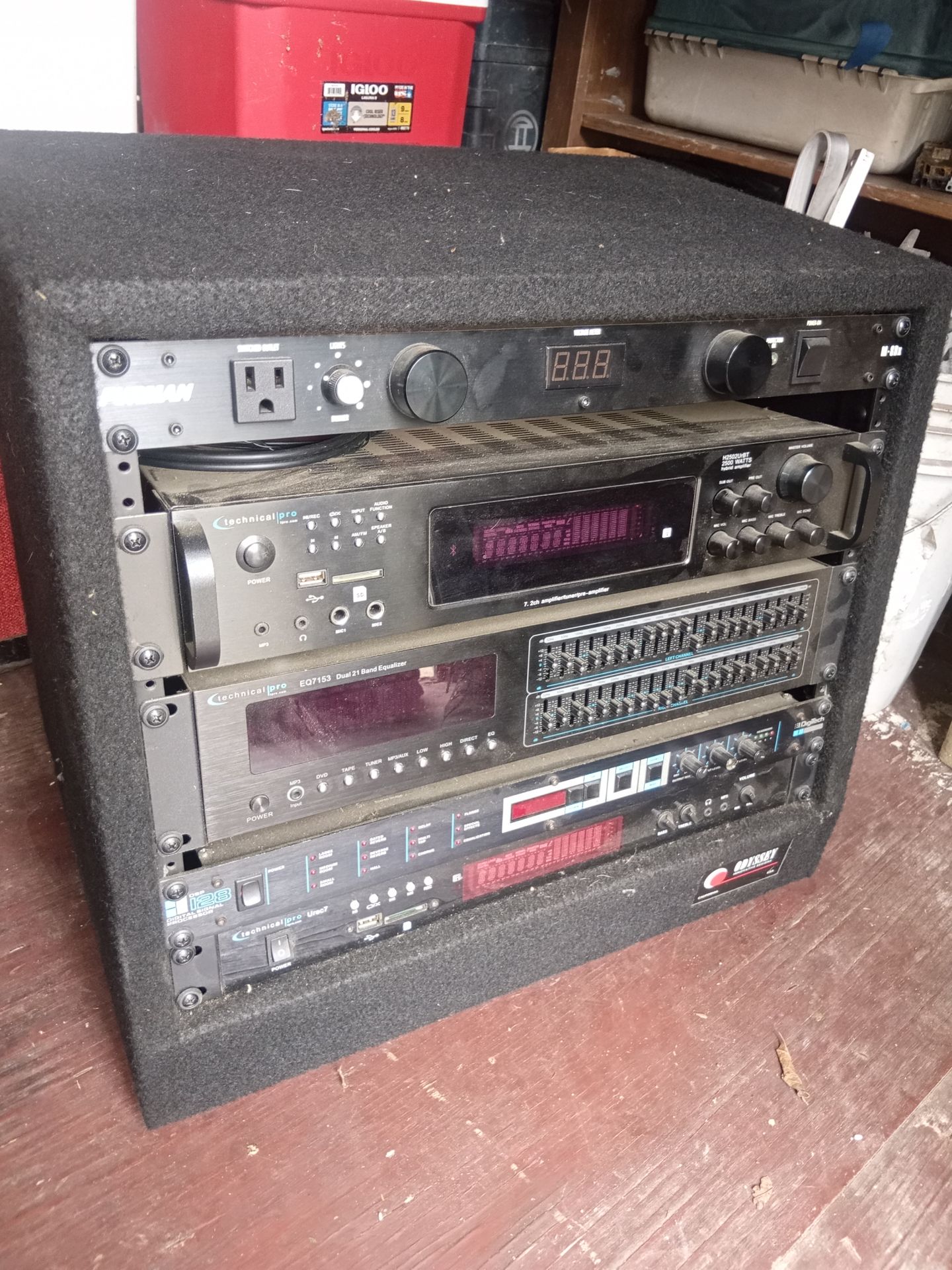 DJ or band equipment stack