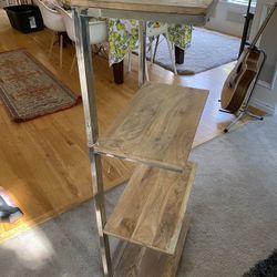 Metal And Wooden Bookshelf