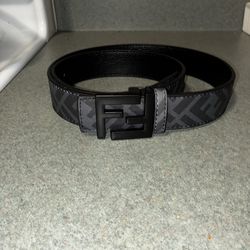 Men All Black Fendi Belt