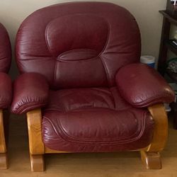 2 Red Arm Chairs