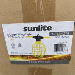 Sunlite Commercial Construction Party String Lights New 50’