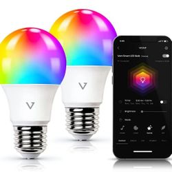 Smart Light Bulbs [2 Pack], WiFi & Bluetooth 5.0, Compatible w/ Alexa & Google Without Hub, Dimmable, Music Sync, Schedules, Color Changing Light Bulb