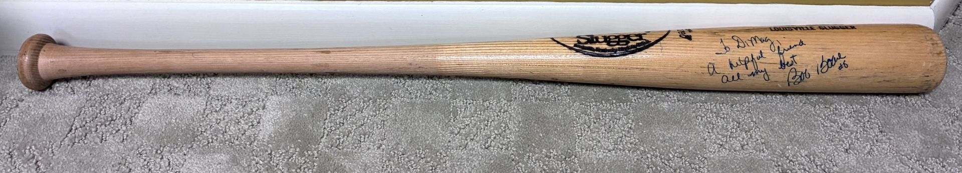 Bob Boone Game Used Autographed Baseball Bat