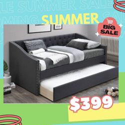 Brand New In Box Day Bed W/ Slats + Trundle  And 2 Mattresses. Pick Up  In  Long Beach