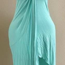 Venus aqua green high low open front twist mini maxi dress New medium 7–8