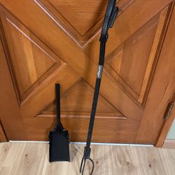 Set of 2 Black Fireplace Tools Landmann Wood Tongs & Shovel
