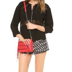 Rebecca Minkoff 5 Zip Crossbody Belt Bag Fanny Pack Purse Scarlet Red