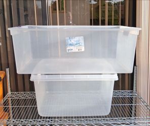2 large plastic bins NO COVERS ONLY $3 FOR BOTH!