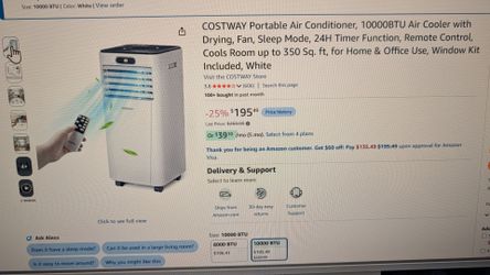 COSTWAY portable Air Conditioner, 10000BTU