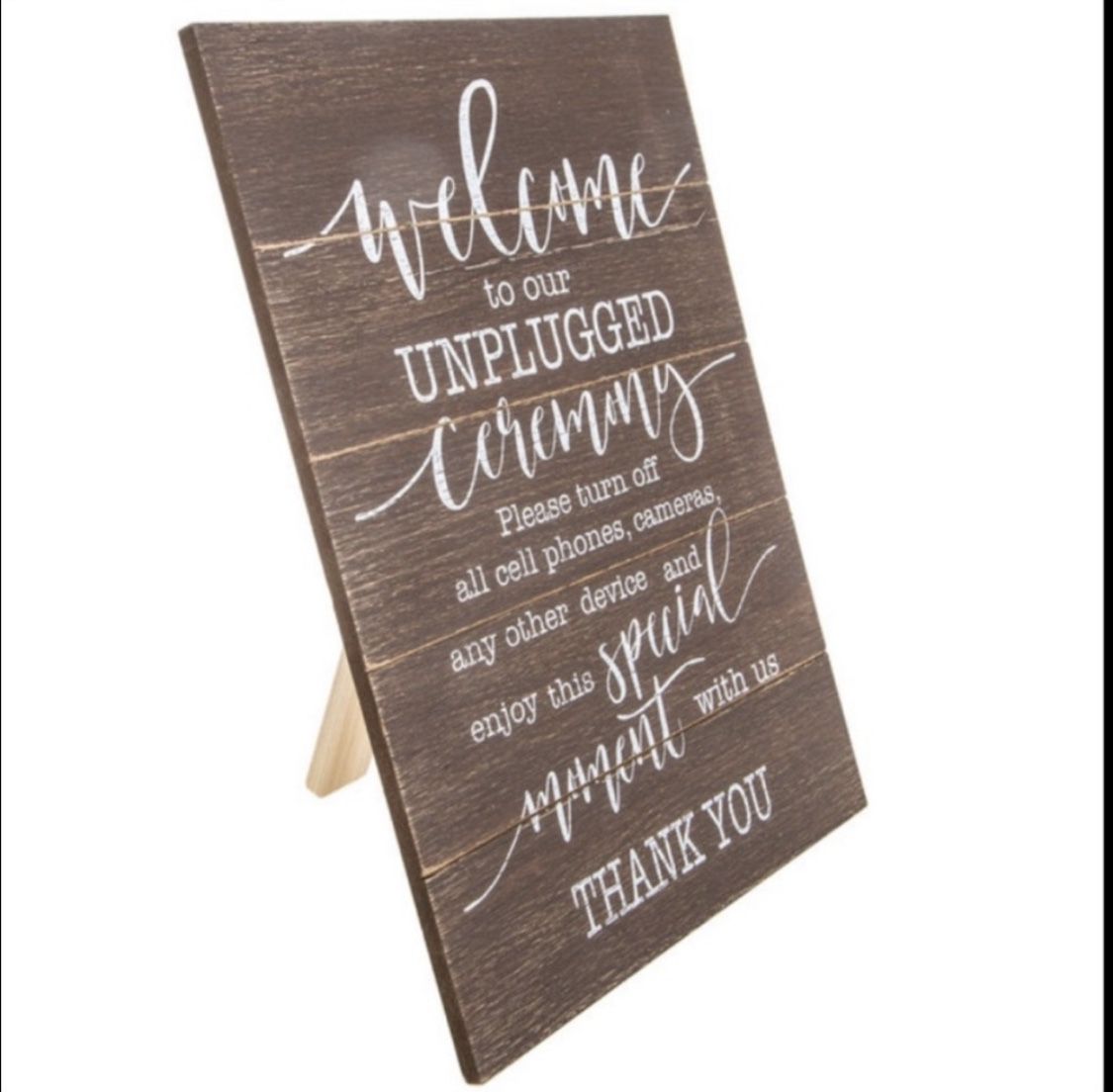 Wooden Unplugged Wedding Sign 