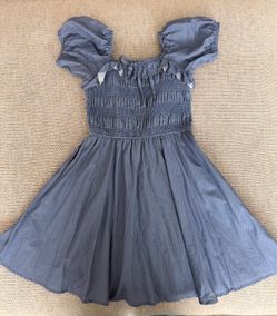 Ivy City polka navy blue dress size 6-7